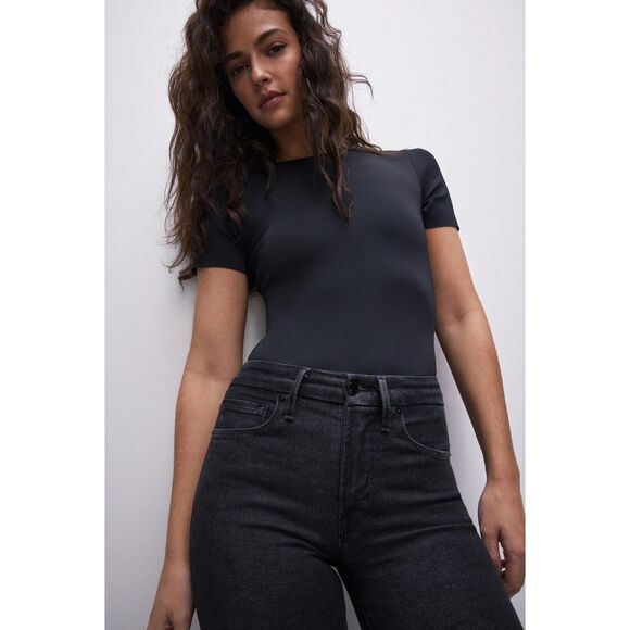 NWT Good American Good Legs Straight Jeans in Black size 6 - Picture 13 of 13